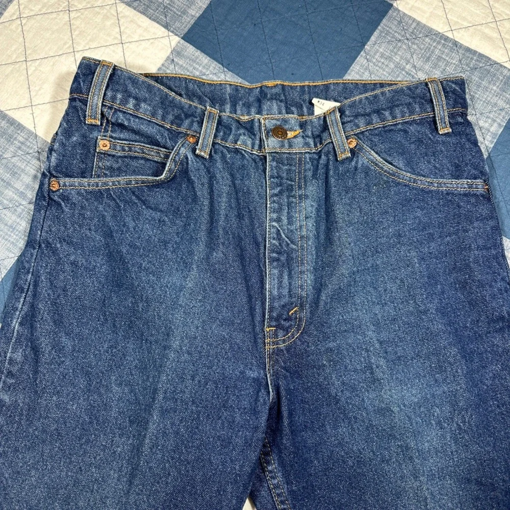 Vintage 90s Levis 517 Orange Tab Bootcut Jeans Mens 33x32 Blue Denim Made in USA